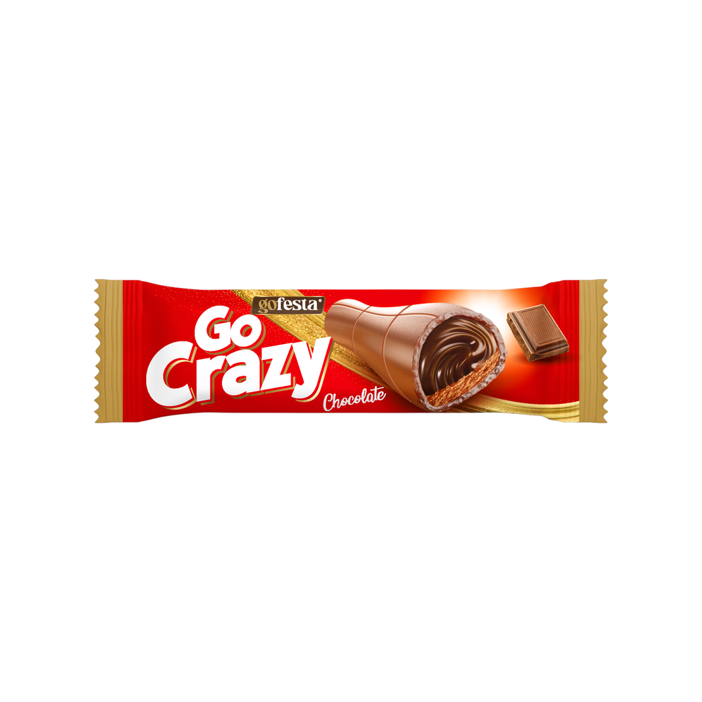 Go crazy milk chocolate filled with chocolate cream and biscuit 35g