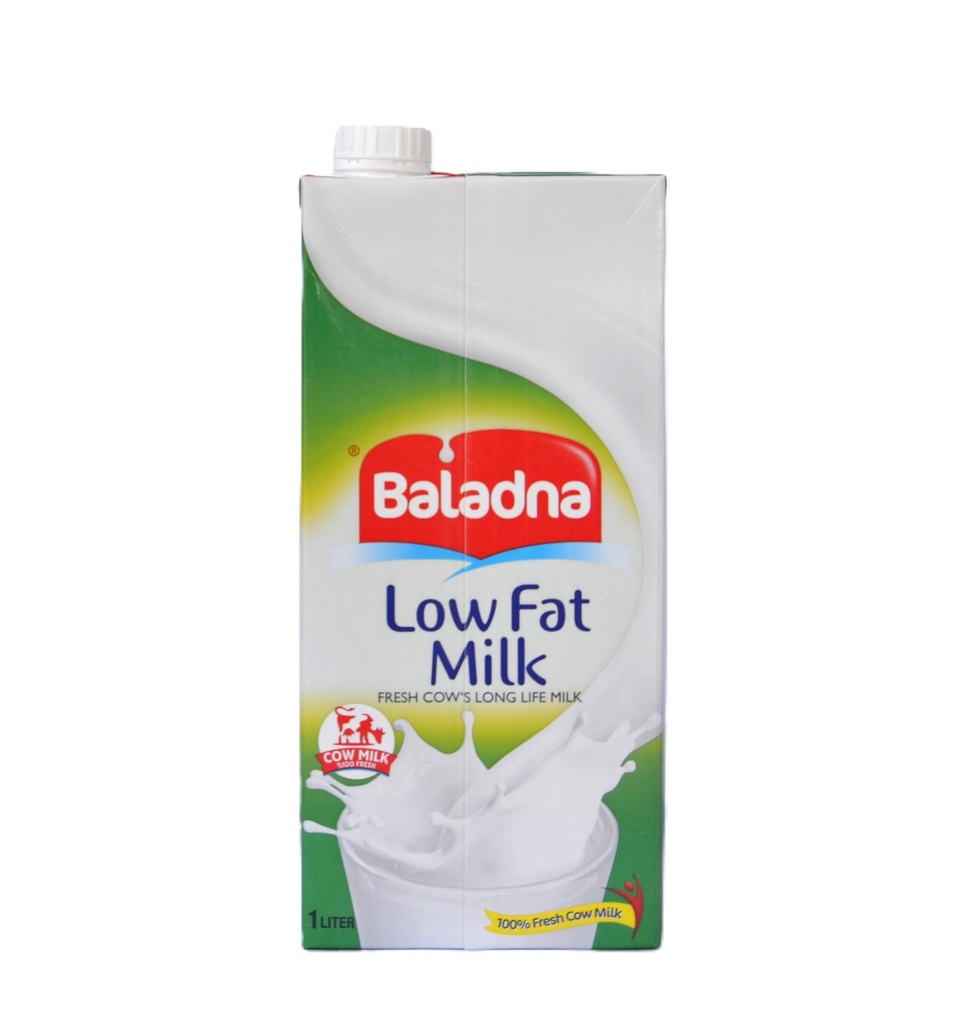 Baladna Low Fat Milk 1L-حليب قليل الدسم