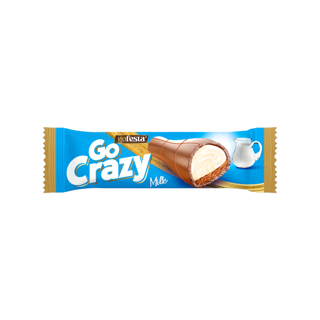 Go crazy milk chocolate filled with milk cream and biscuit 35g