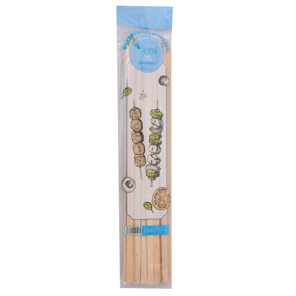 Vera Barbecue Skewers Sticks (Pack of 12) (flat 25. 35 cm)