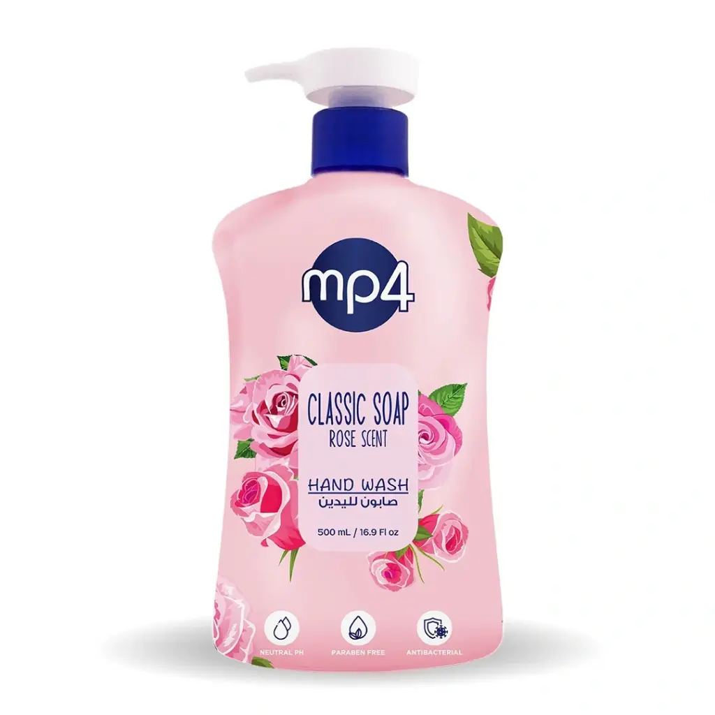 MP4 Hand Wash Rose Scent 500 ML - غسول يدين برائحة الورد