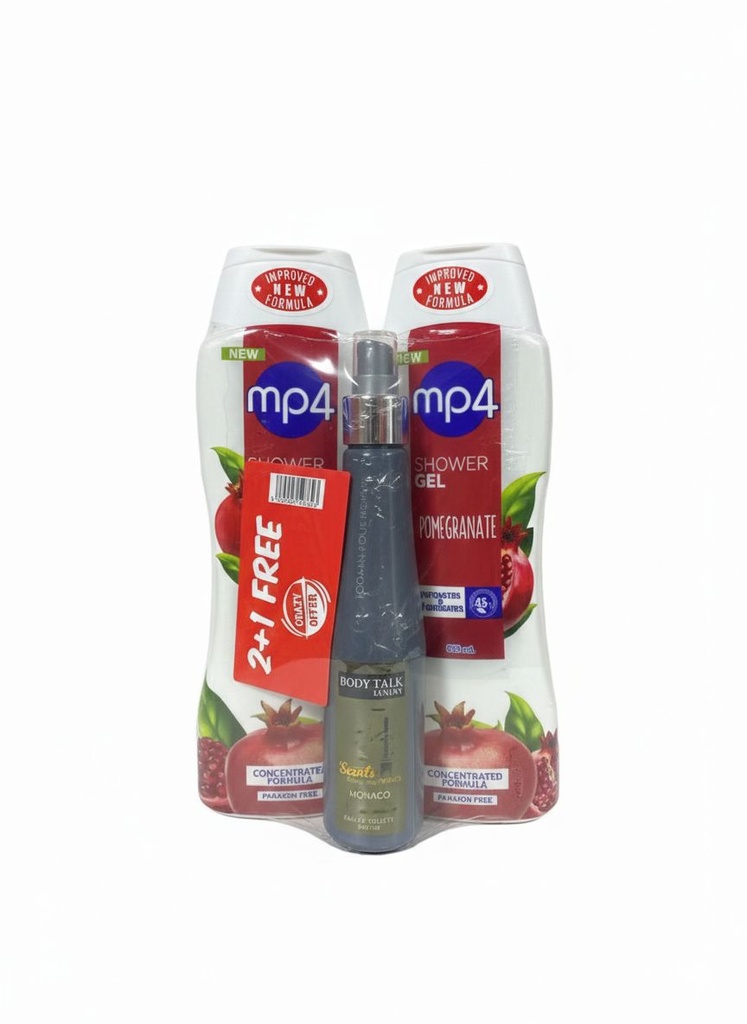 MP4 Shower Gel 650ML  (2+1 free) - جل استحمام 