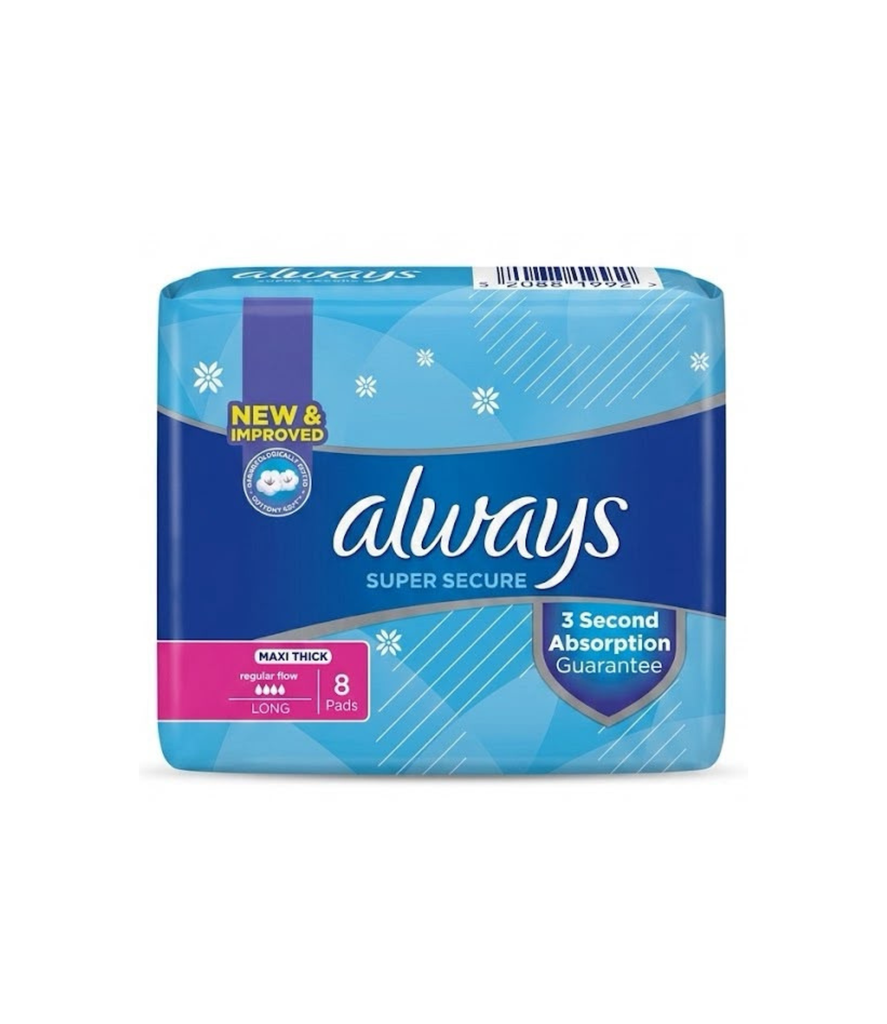Always Maxi Thick Long Aloe Vera 8's - أولويز ماكسي سميكة وطويلة بخلاصة الصبار