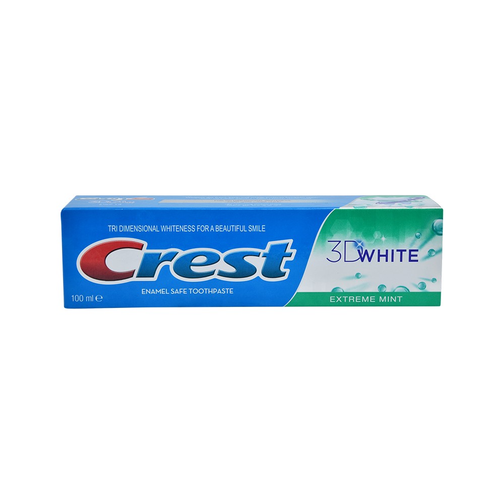 Crest 3D White Toothpaste Extreme Mint 100ml - كرست معجون أسنان بنكهة النعناع القوي