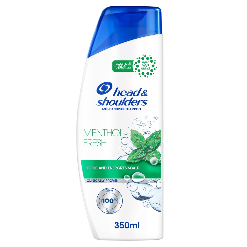 Head & Shoulders Shampoo Refreshing Menthol 350ml - شامبو هيد آند شولدرز بالمنثول المنعش