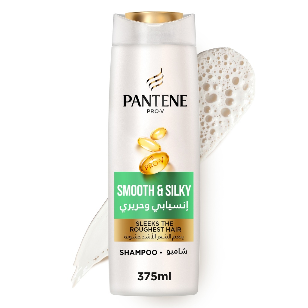 Pantene Shampoo Smooth & Silky 375ml - شامبو بانتين انسيابي وحريري
