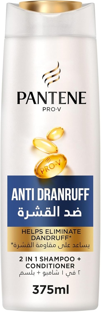 Pantene Shampoo Anti-Dandruff 2in1 375ml - شامبو بانتين ٢ في ١ ضد القشرة