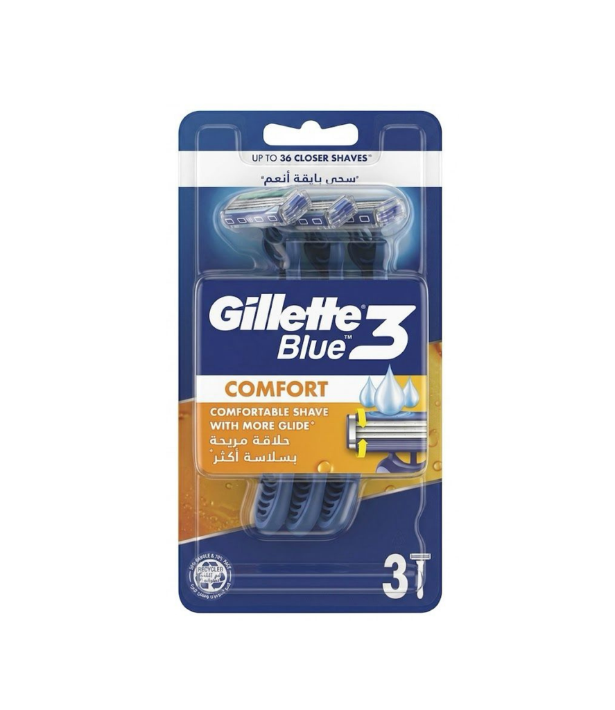 Gillette Blue 3 Comfort Razors 3's - شفرات حلاقة جيليت بلو ٣ كومفورت