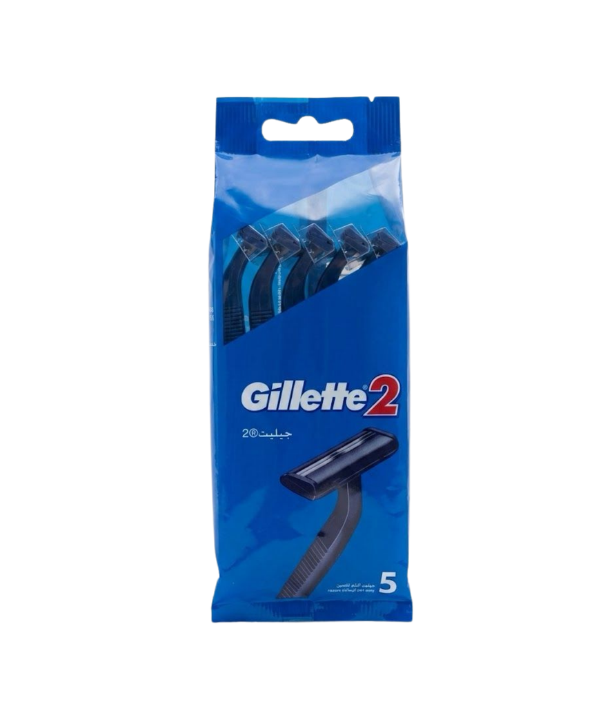 Gillette G2 Disposable Razors 5's - شفرات حلاقة جيليت جي ٢ للاستخدام مرة واحدة
