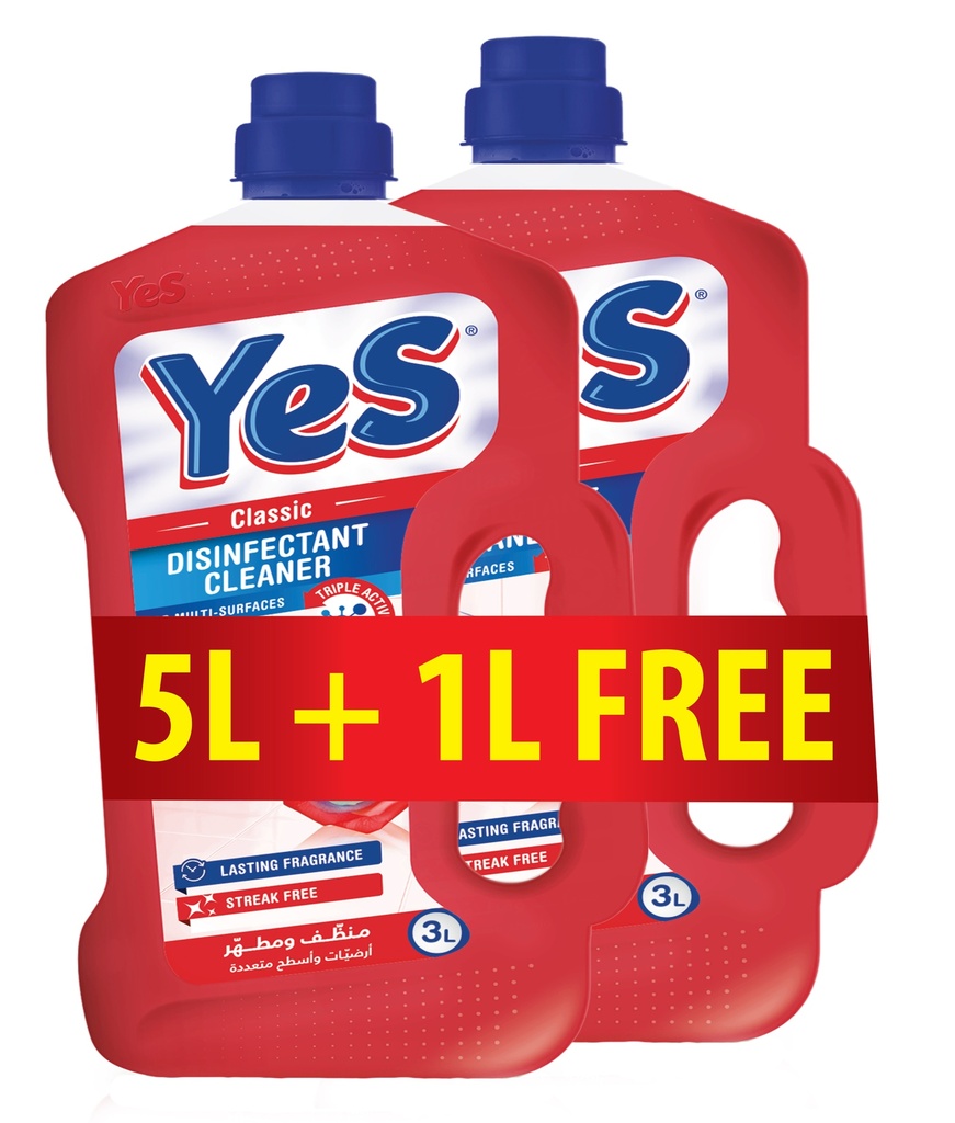 Yes Floor Cleaner Classic 5L+1L Free 6L - يس منظف ​​الأرضيات الكلاسيكي