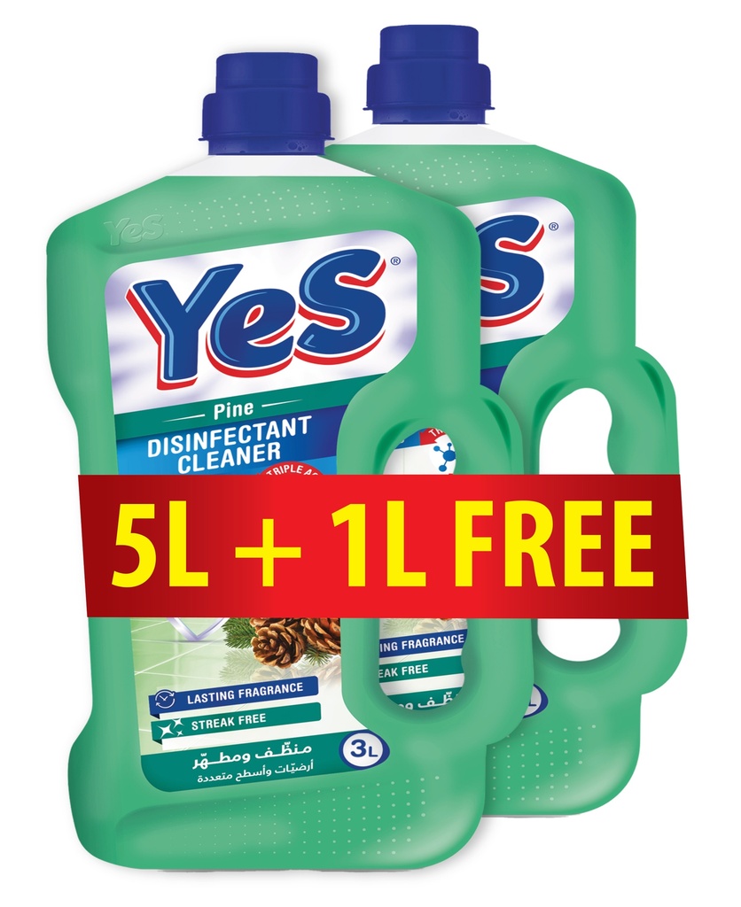Yes Floor Cleaner Pine 5L+1L Free 6L - يس منظف ​​أرضيات برائحة الصنوبر