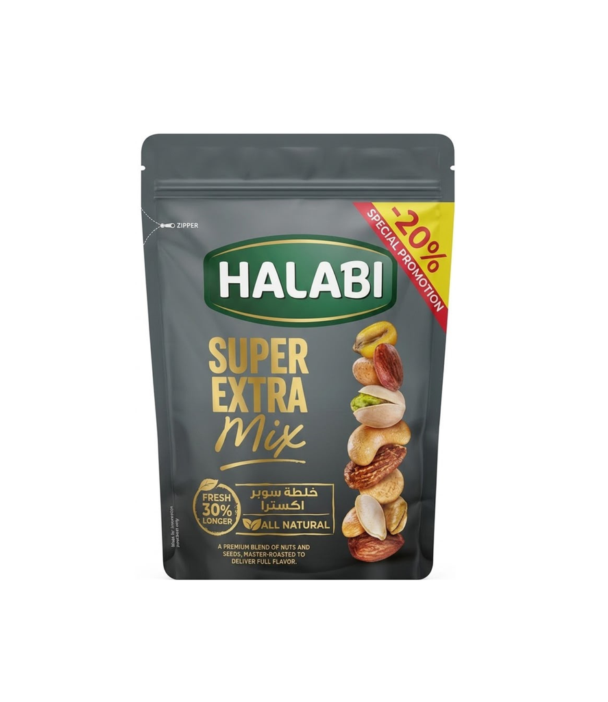 Halabi Super Extra Mixed Nuts -20%  250g - حلبي سوبر إكسترا مكسرات مشكلة