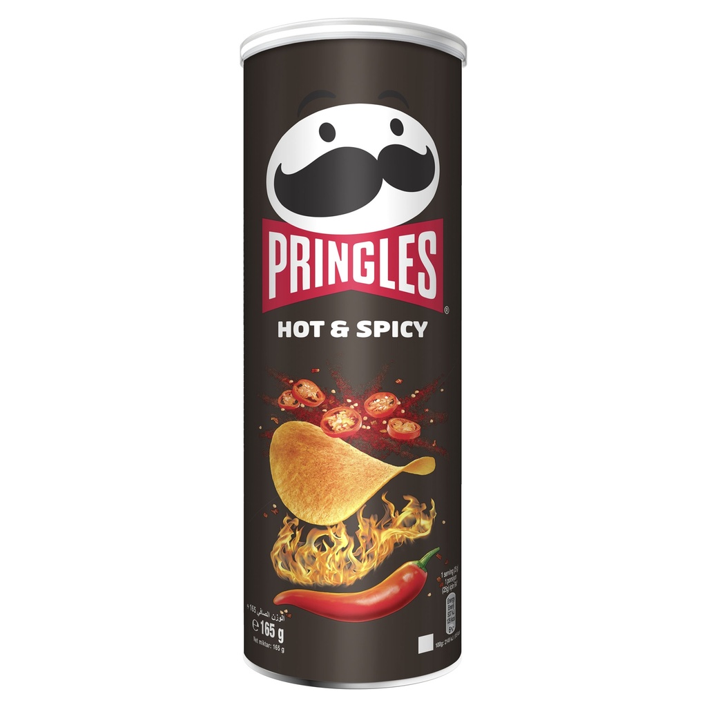 Pringles Hot & Spicy  - 165g  برينجلز بنكهة حر 