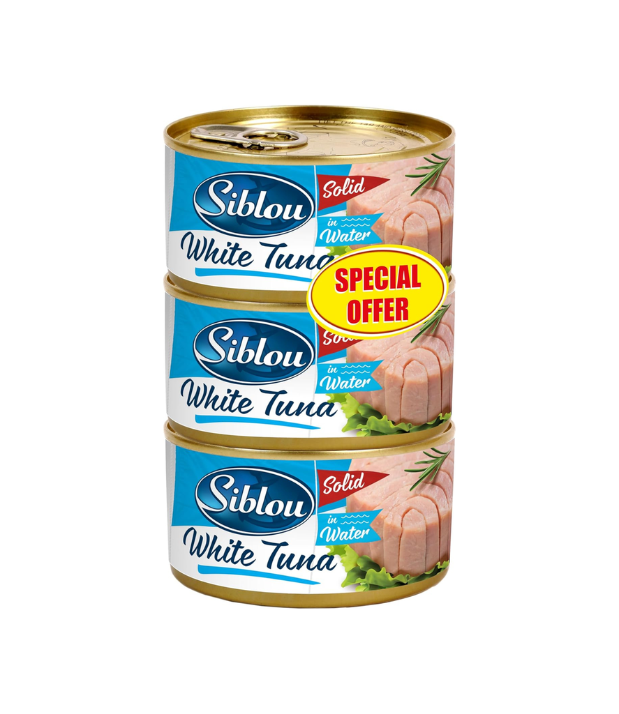 Siblou White Meat Tuna in Water 3x185g - تونا سيبلو (لحم أبيض) في الماء 
