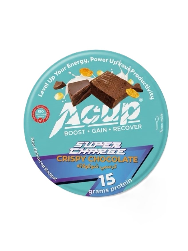A Cup - Super Charge Crispy Chocolate - 15g Protein - سوبر تشارج  كريسبي شوكولاتة