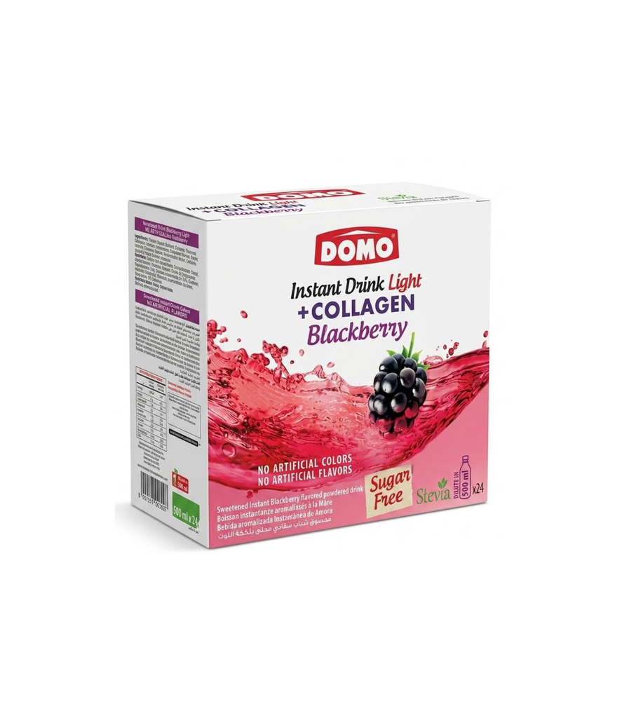 Domo Instant Light Collagen Drink Blackberry 24x8g - مشروب كولاجين  بنكهة التوت الأسود