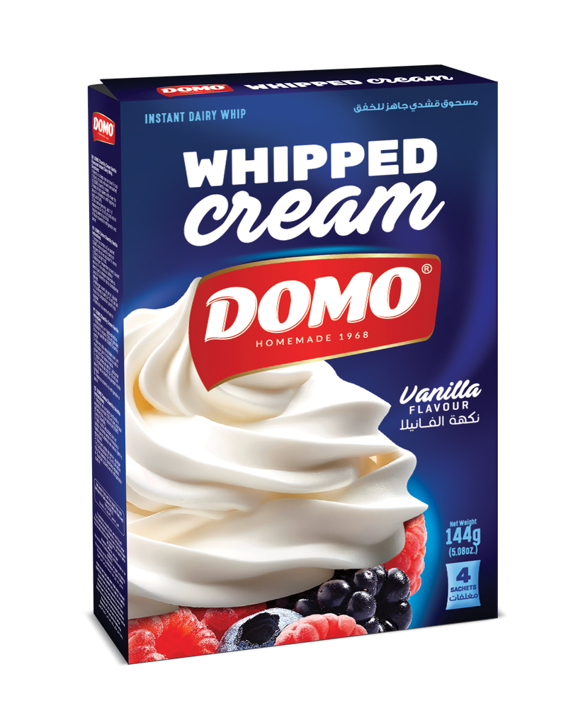 Domo Whipped Cream Vanilla 144g - كريمة مخفوقة بالفانيلا