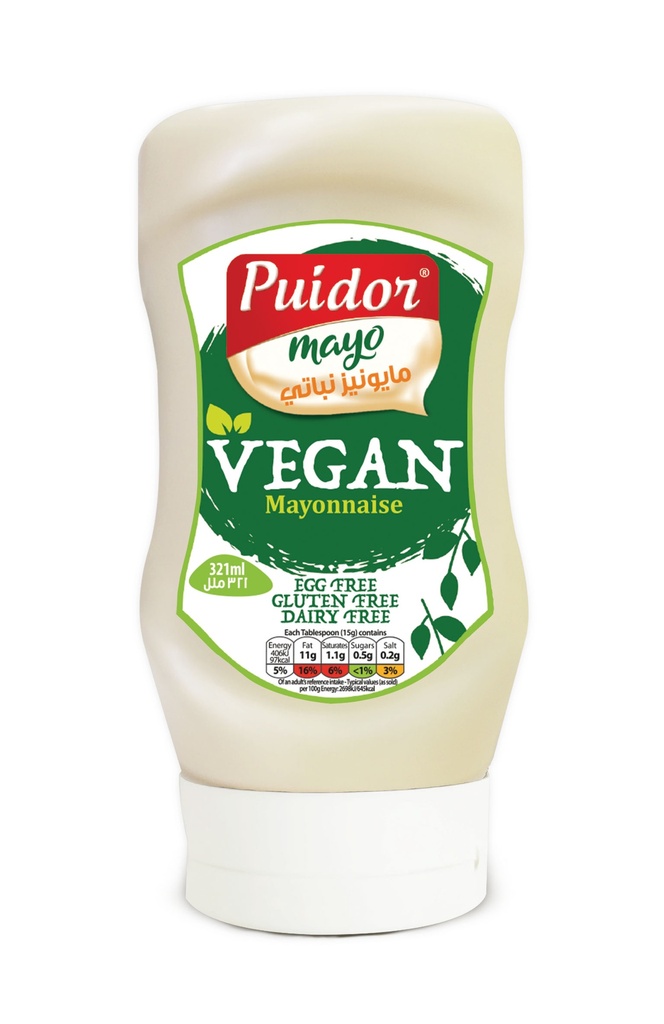 Puidor - Vegan Mayonnaise Squeeze Bottle - 321ml-مايونيز نباتي