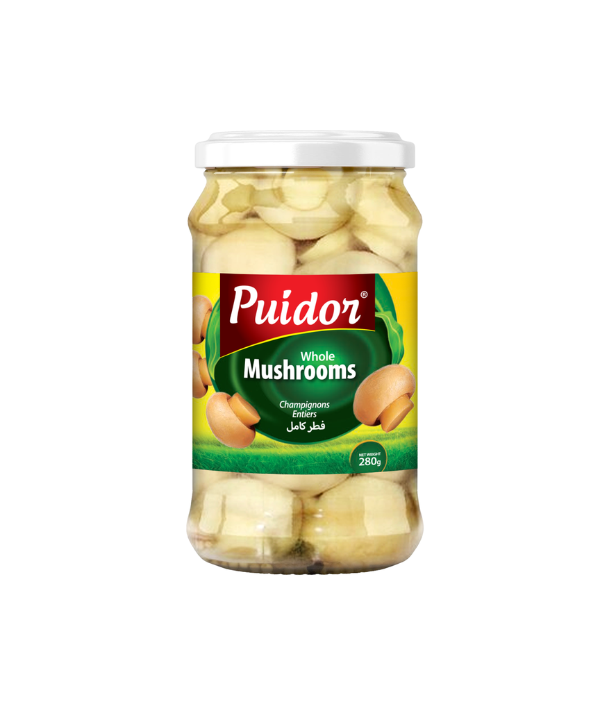 Puidor - Whole Mushroom In Jar - 280ml -بويدور – فطر كامل