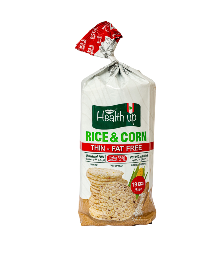 Health Up Gluten Free Rice & Corn Cake 105g-كعك الأرز والذرة