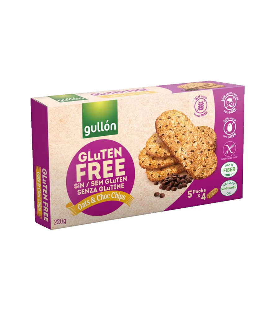 Gullon Gluten Free Oats & Choc Chips  220g- شوفان ورقائق الشوكولا