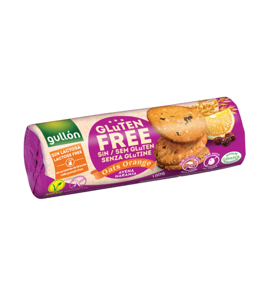 Gullon Gluten Free Oats orange 180g x12 -شوفان بالبرتقال