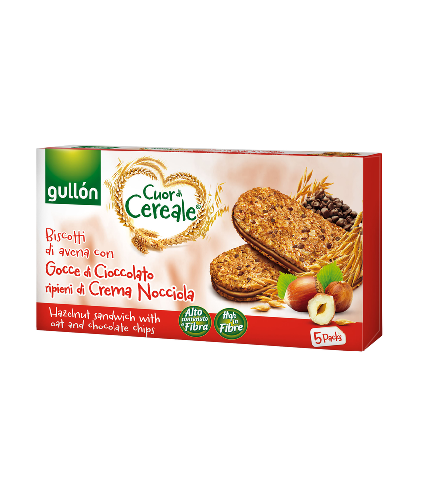 Gullon Hazelnut Sandwich with Oat & chocolate 220g x8 - ساندويتش بالبندق والشوفان والشوكولا