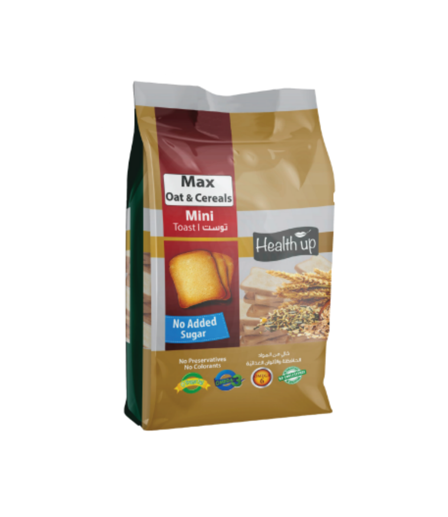 Health Up Oat & Cereals Mini Toast 125g - توست صغير بالشوفان والحبوب