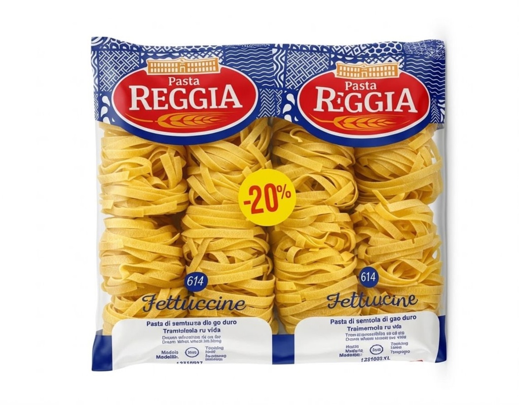 Reggia Fettuccine No.614 20% 2*500g - ريجيا فتوتشيني