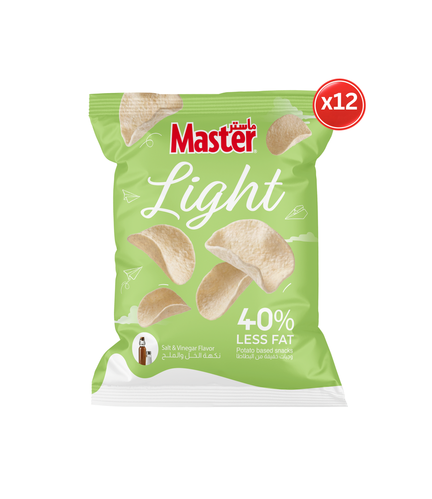 Master Light Salt & Vinegar 45g*12 -خل وملح لايت
