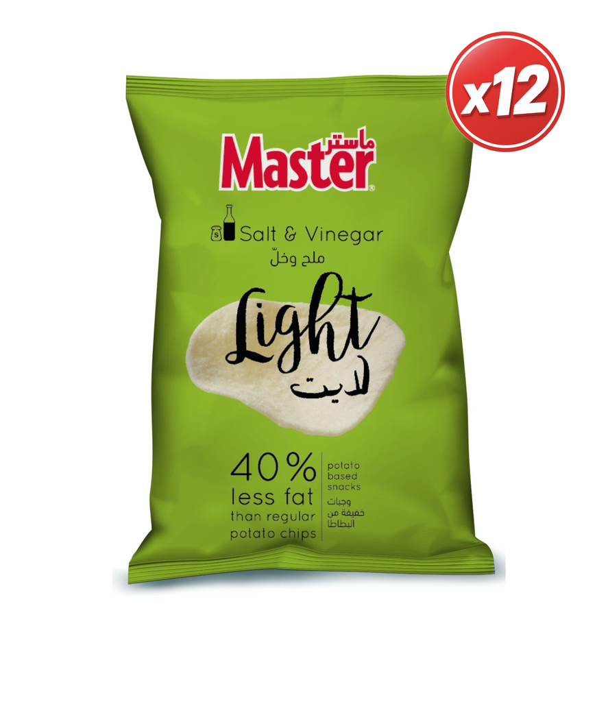 Master Light Salt & Vinegar 45g*12 -خل وملح لايت