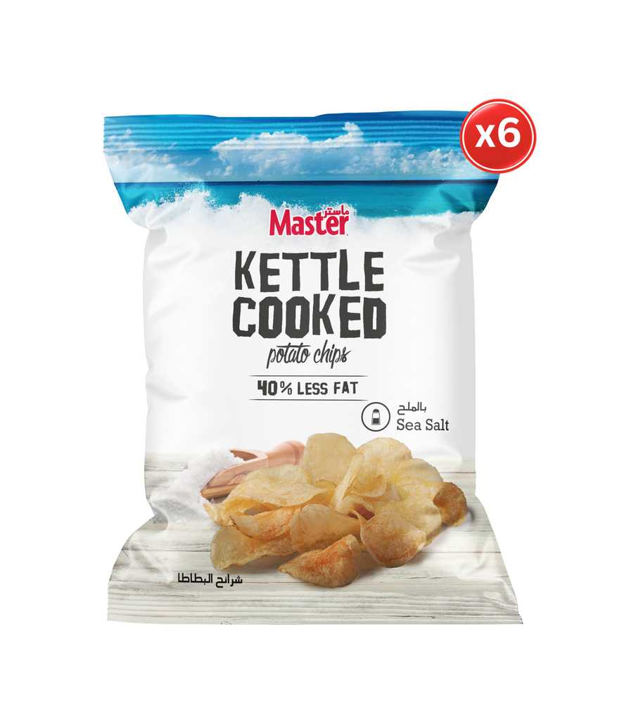 Master Kettle Salt & Vinegar 210g*6 - ماستر كيتل ملح