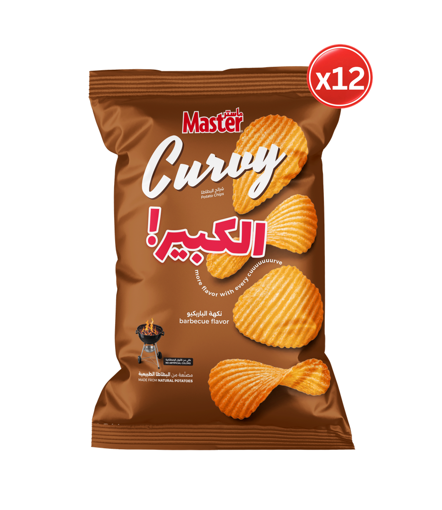Master Curvy Kbir Barbecue 155g*12 - ماستر  كيرفي كبير باربكيو