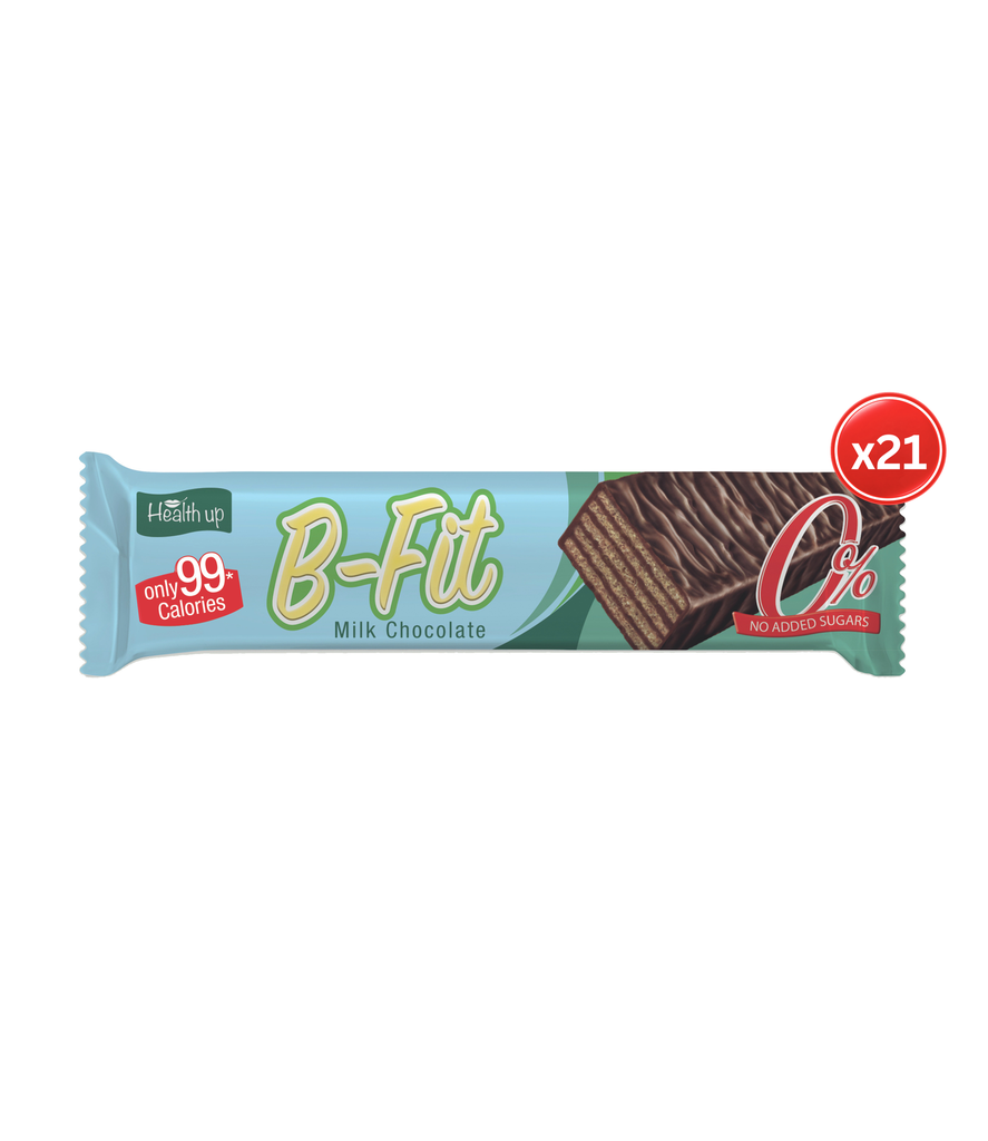 Health Up B-Fit Milk Chocolate Wafer 21.5g x21-ويفر بشوكولاتة الحليب