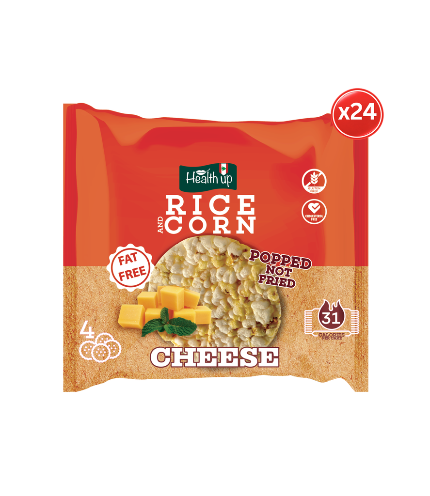 Health Up Rice&Corn cake Cheese 32GrX24-كعك الأرز والذرة بالجبنة