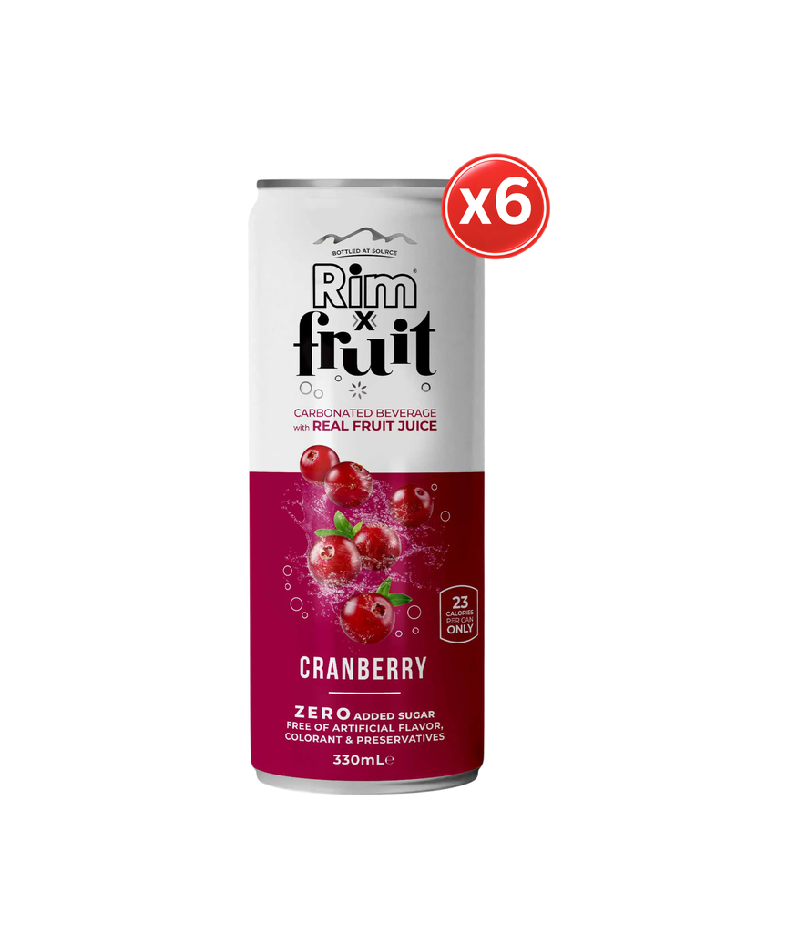Rim Sparkling Can Cranberry 330ml*6 - مياه غازية   