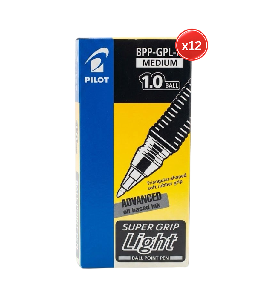 Pilot Ball Point Pen 1.0 ball Black Ink  12pcs -  قلم حبر جاف أسود