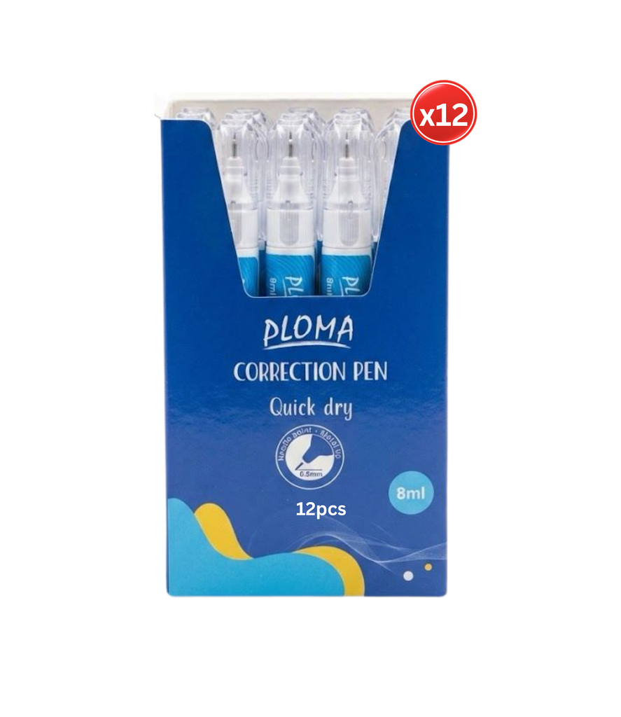 Ploma Correction Pen Quick Dry 12pcs - قلم تصحيح  سريع الجفاف