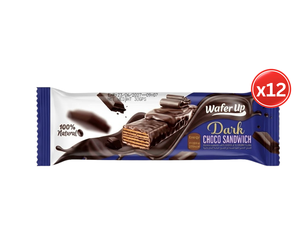  Wafer Up Dark Choco Sandwish 12*50g - ويفر أب مع حشوة  كريمة الشكولاته