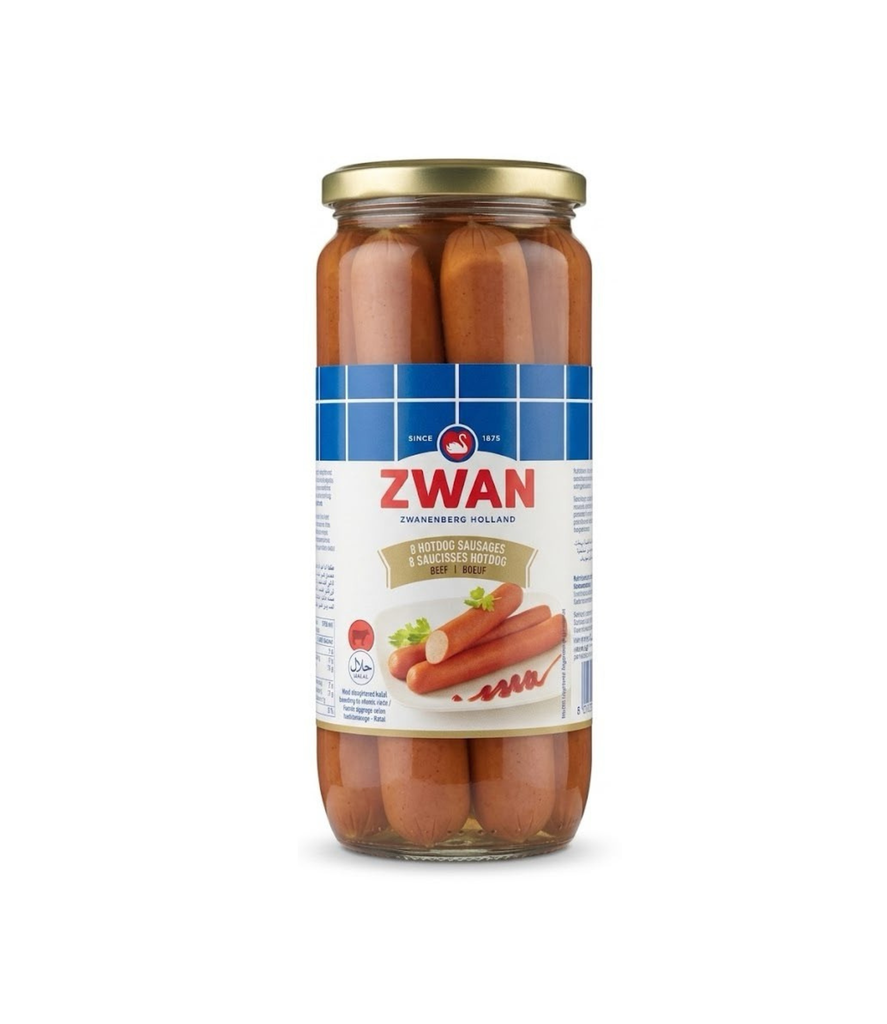 Zwan Beef Hot Dogs Jars 720g -زوان هوت دوغ لحم