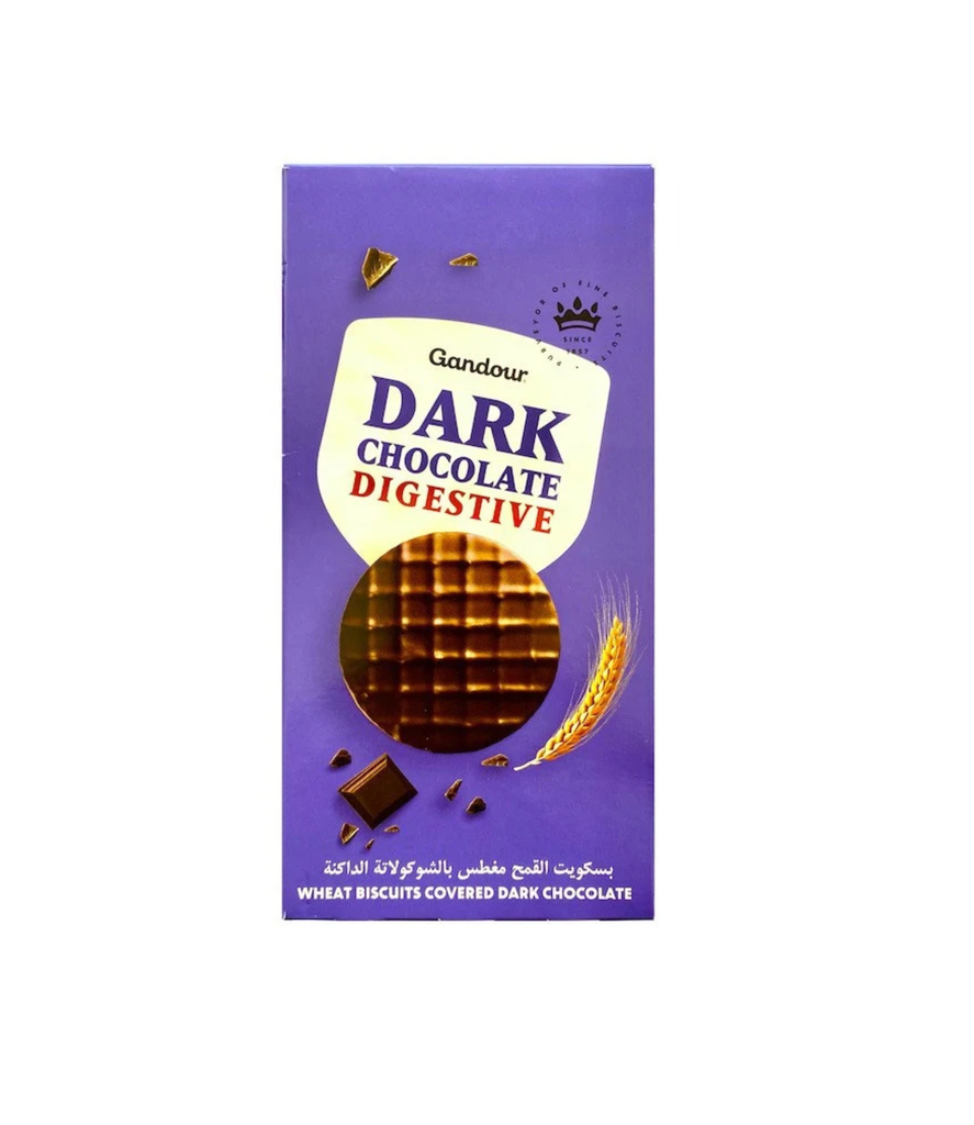 Gandour - Digestive Dark Chocolate 195g-غندور – دايجستيف بالشوكولاتة الداكنة