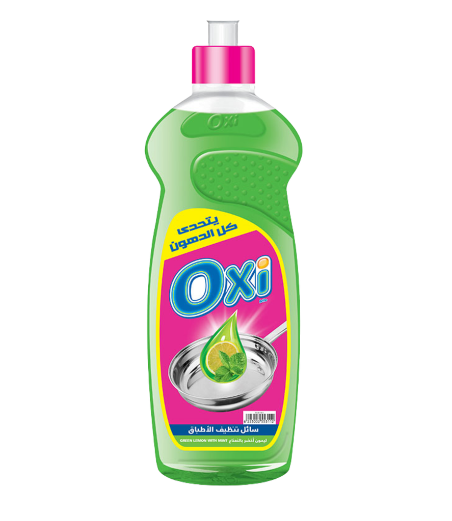 Oxi  Dishwashing Liquid Green Mint  600ml - أوكسي  سائل جلي بالنعناع الأخضر