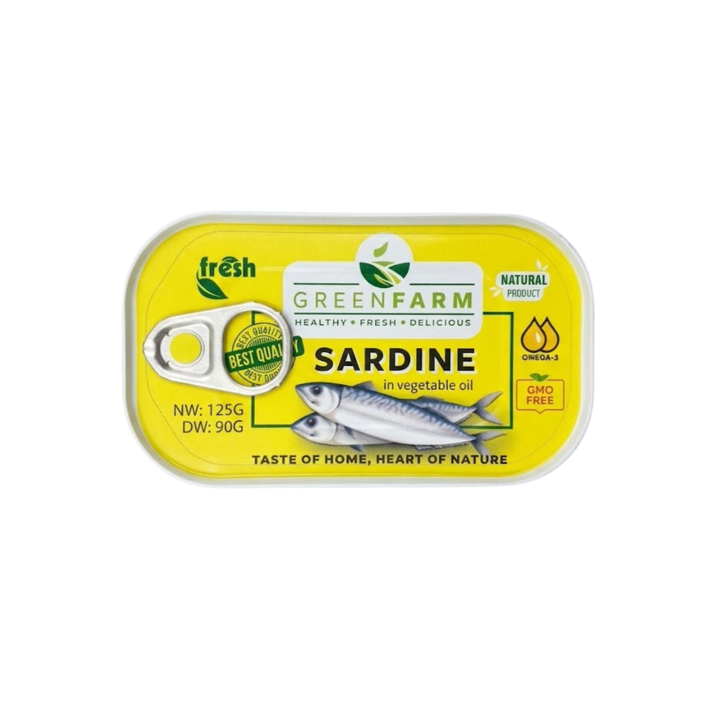 Green Farm Sardine In Vegetable Oil 125g - جرين فارم سردين بالزيت النباتي