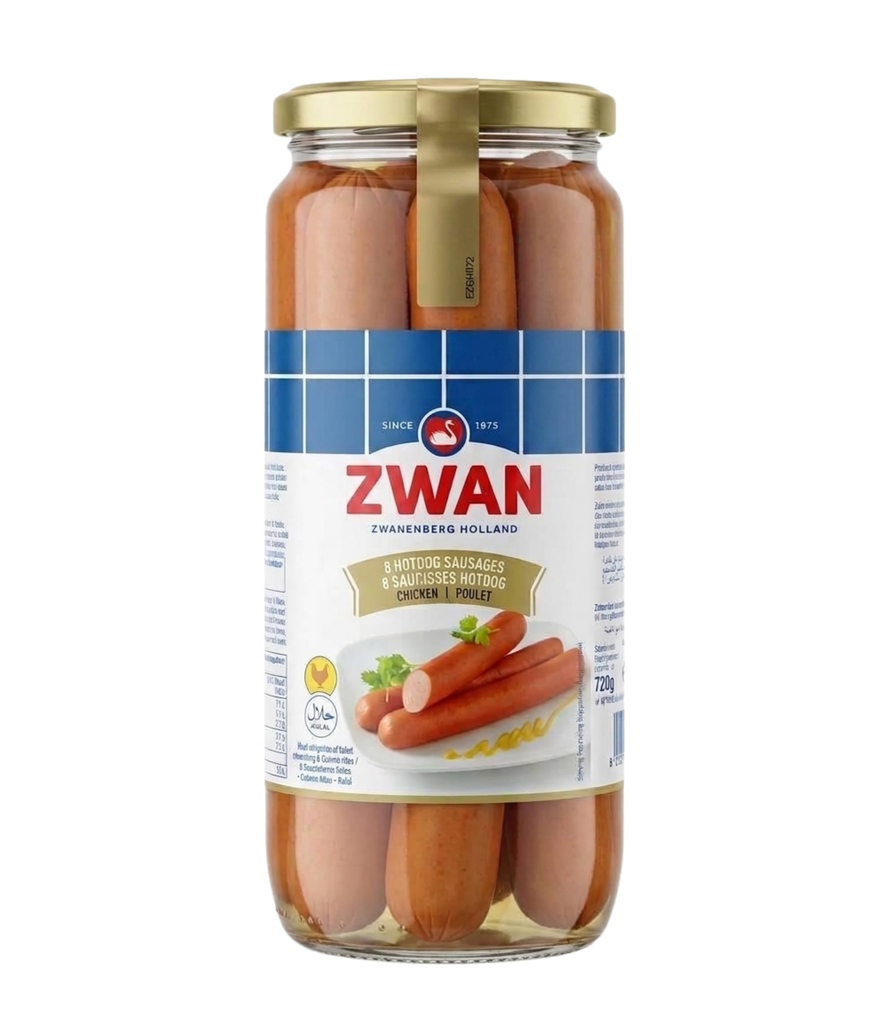 Zwan Chicken Hot Dogs Jars 720g  - زوان هوت دوغ دجاج 
