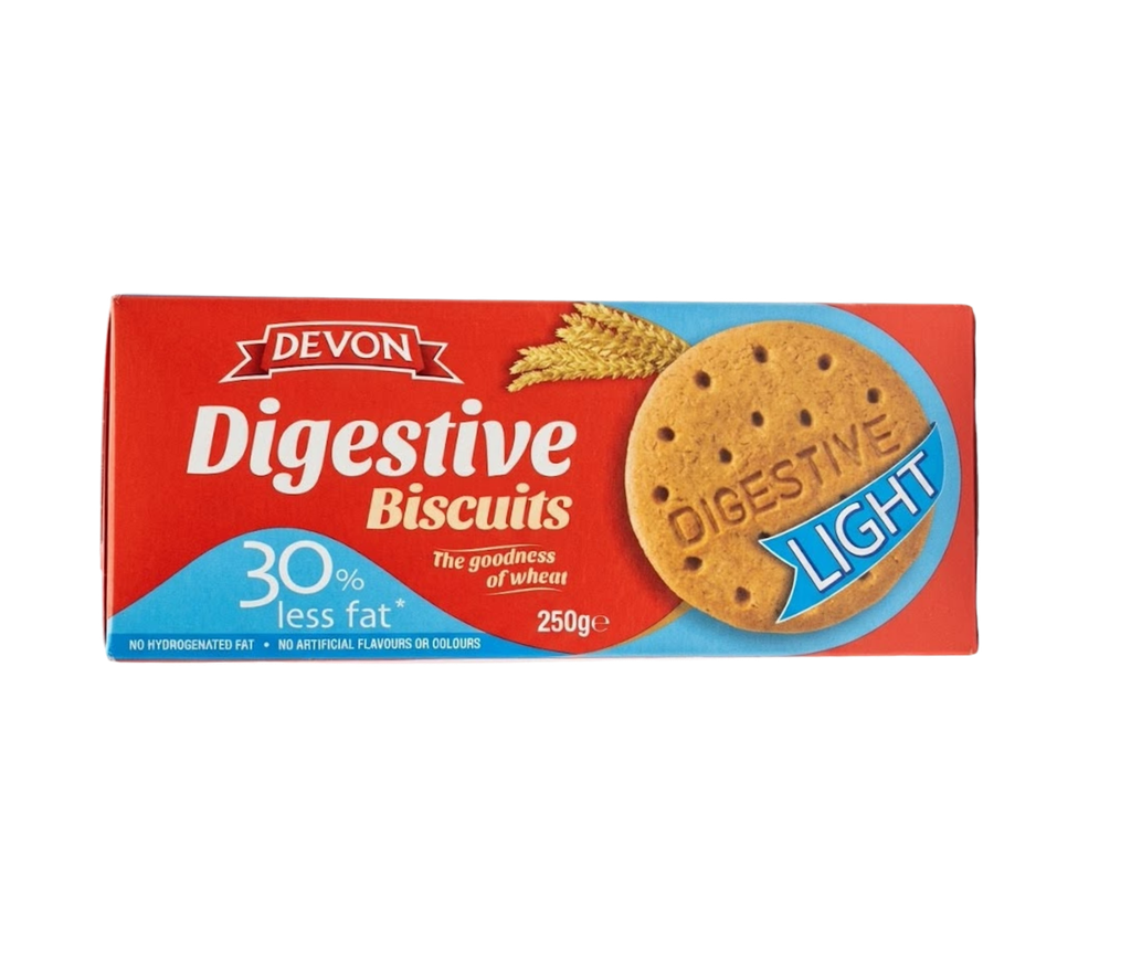 Devon Digestive Light 250g - Carton Pack- بسكويت ديفون دايجستيف لايت 250 غرام – عبوة كرتونية