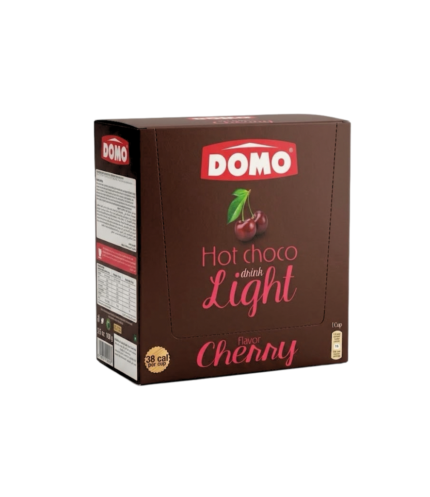 Domo Hot Choco Drink Light Cherry Flavor 24x10g - دومو مشروب شوكولاتة ساخنة لايت بنكهة الكرز   