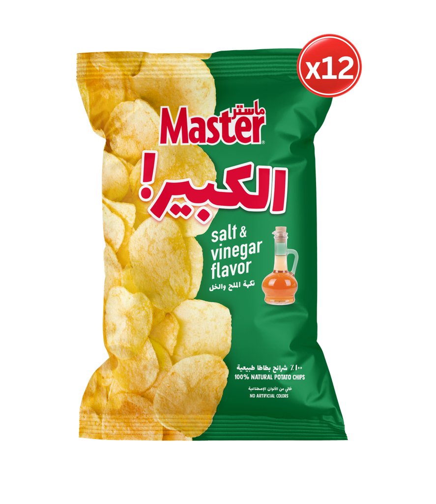 Master Kbir Salt & Vinegar 155g*12 - ماستر كبير ملح وخل