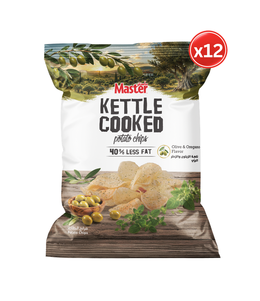 Master  Kettle Oregano & Olives 76g*12 - ماستر كيتل  أوريغانو وزيتون