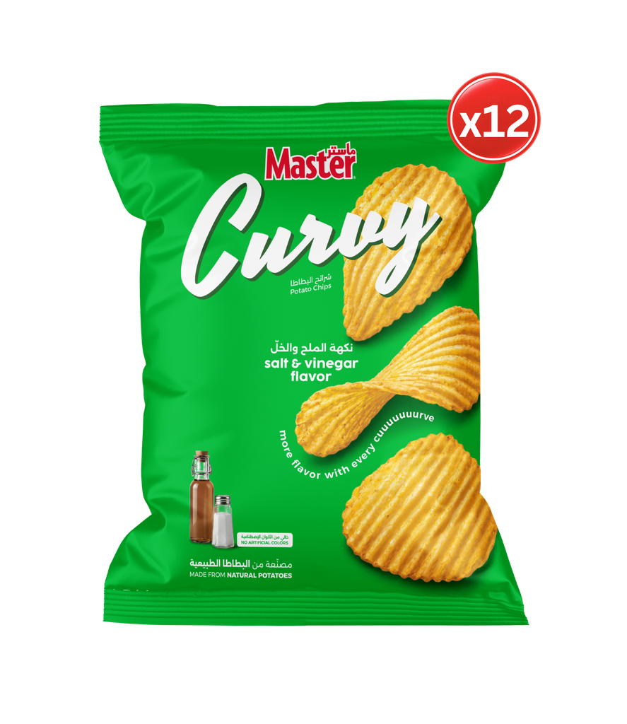 Master Curvy Vinegar & Salt 70g*12 - ماستر كيرفي ملح وخل