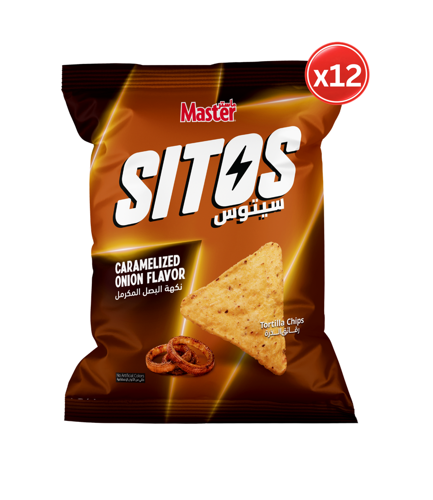 Master Sitos Caramelized Onion 80g*12 - ماستر سيتوس بصل مكرمل